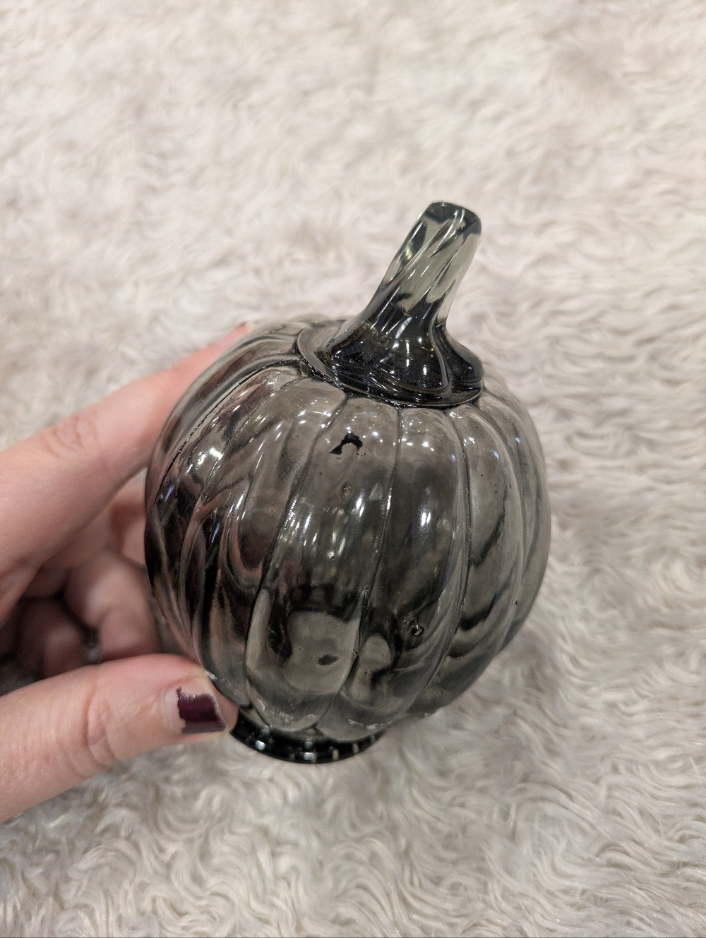 Glass Pumpkin Trio Decorative Accents - Gray, Blue, Brown - Picture 7 of 15